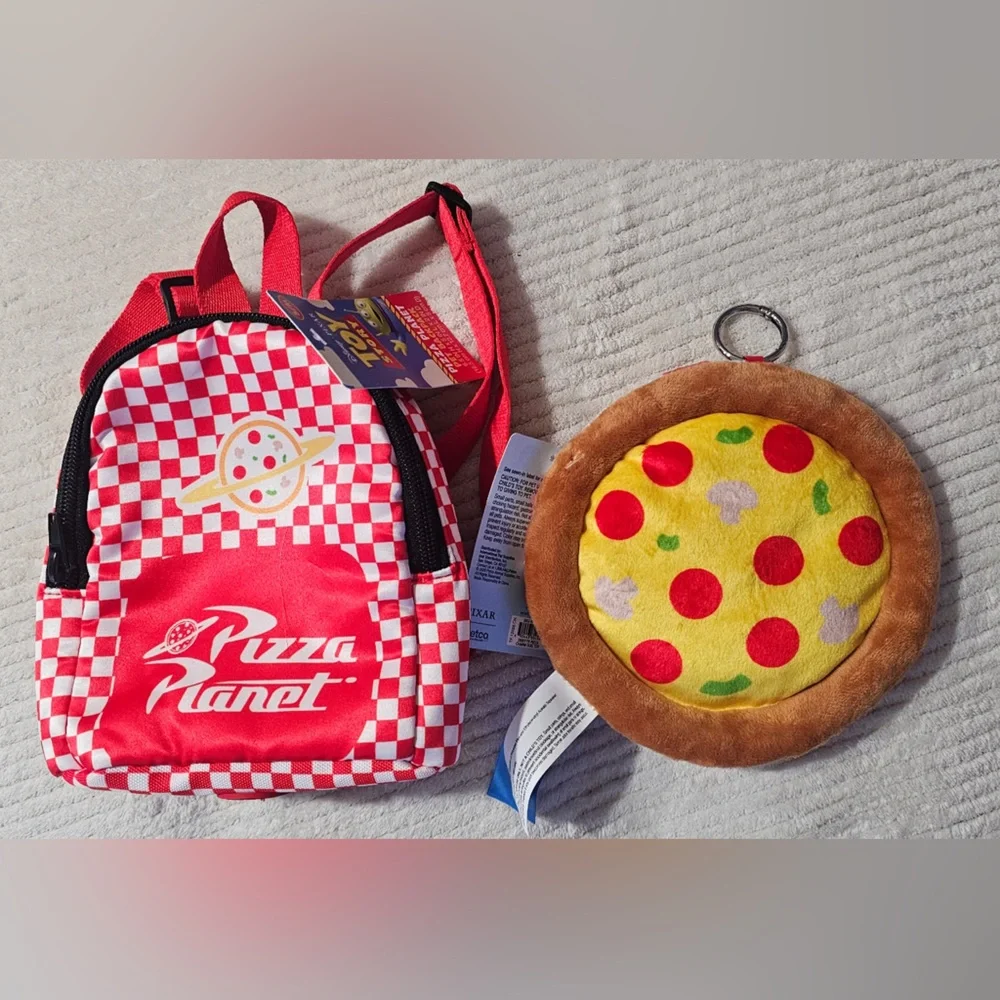 Disney Toy Story Pizza Planet Pet Backpack and Pizza Charm Dog Toy (S/M)